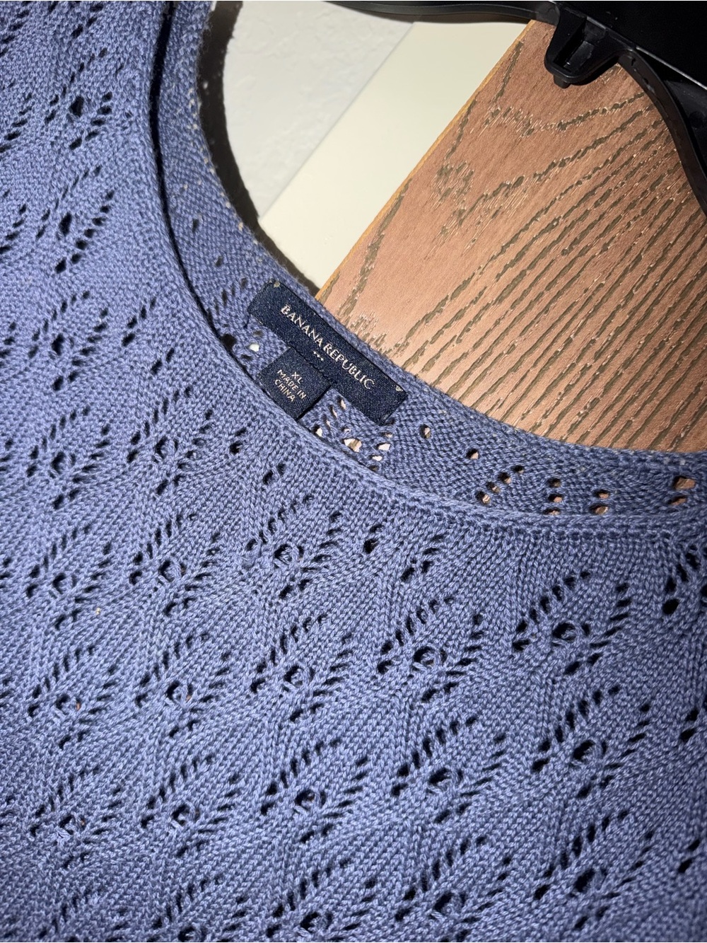 Banana Republic Heather Lavender Open-Knit Crew Sweater - Picture 5 of 7